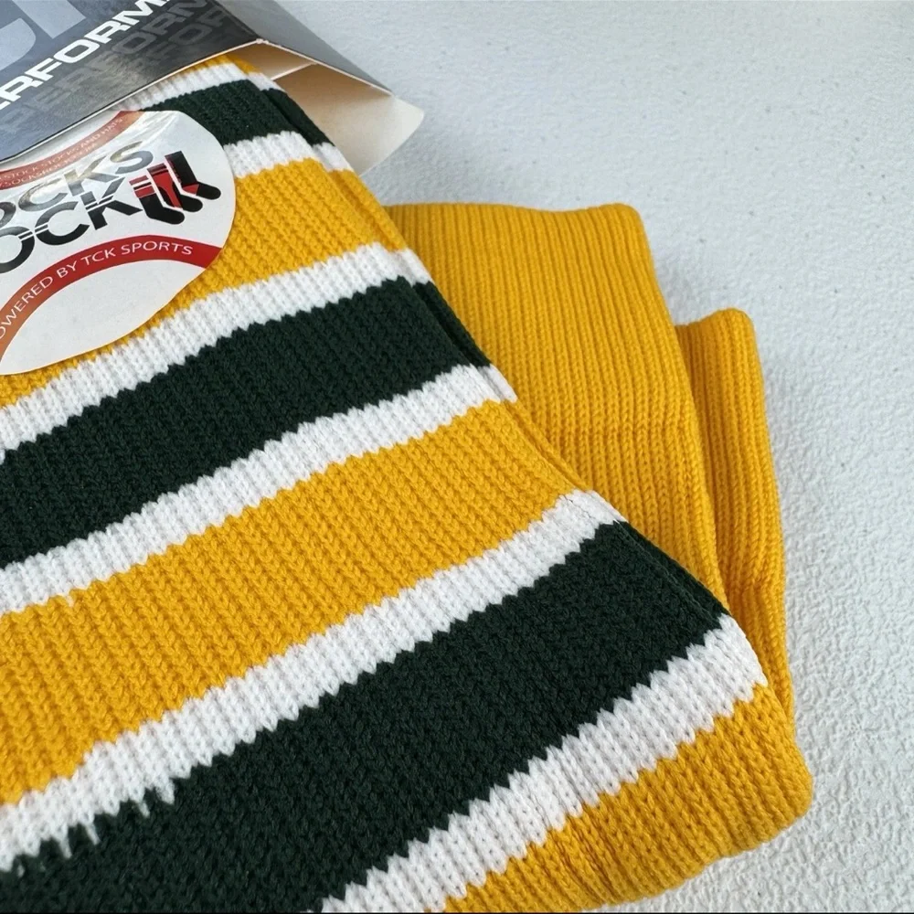TCK Performance Yellow Gold Green‎ White Stripes Adult Size Small 1 Pair New